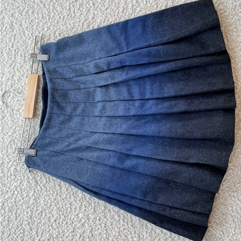 Red Valentino Chic Ombre Wool Pleated Skirt